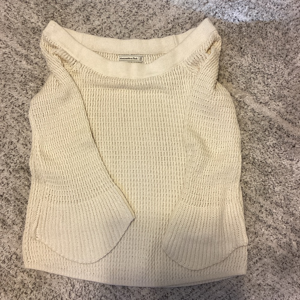 Abercrombie & Fitch Off the Shoulder Sweater with 3/4 Bell Sleeves